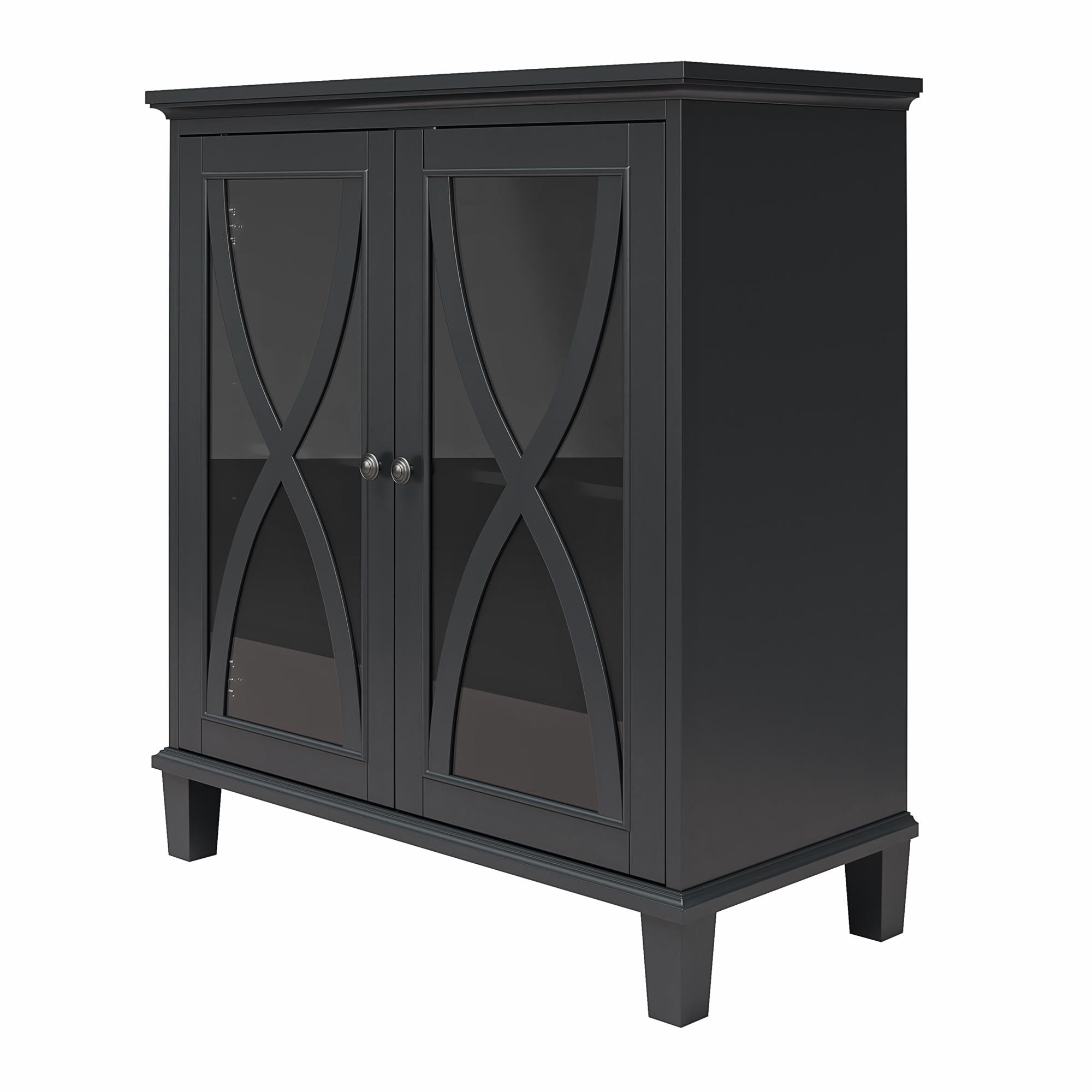 Ameriwood Home Celeste Accent Cabinet with Glass Doors - Black