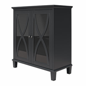 Ameriwood Home Celeste Accent Cabinet with Glass Doors - Black