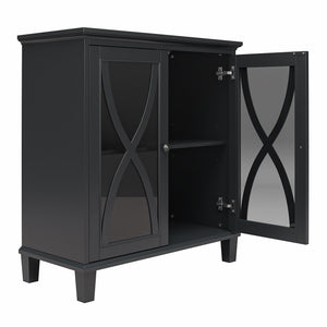 Ameriwood Home Celeste Accent Cabinet with Glass Doors - Black