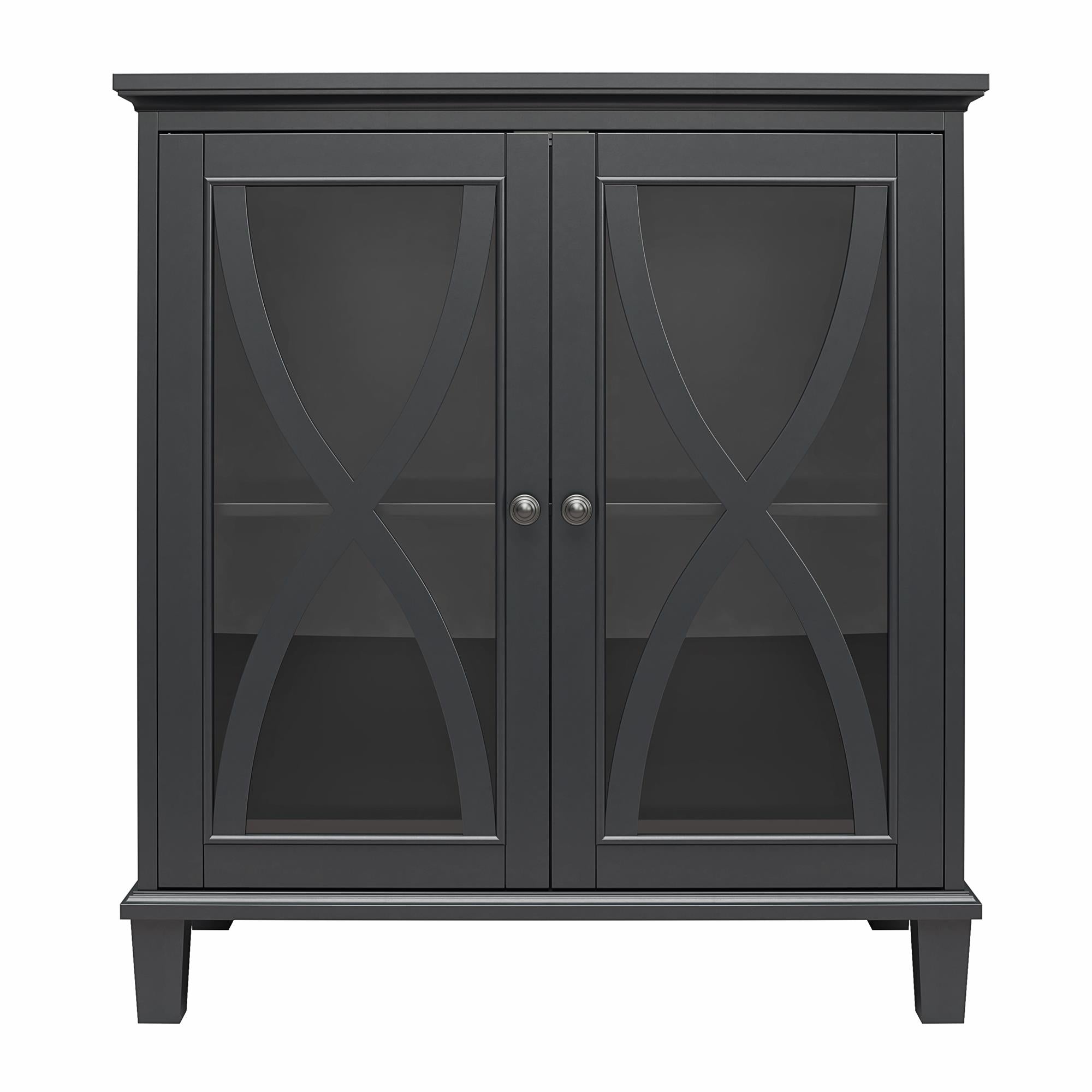 Ameriwood Home Celeste Accent Cabinet with Glass Doors - Black