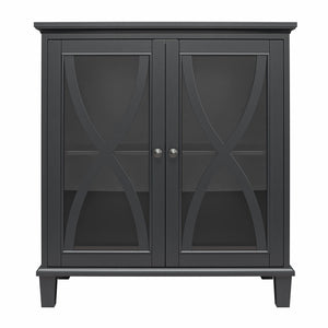 Ameriwood Home Celeste Accent Cabinet with Glass Doors - Black