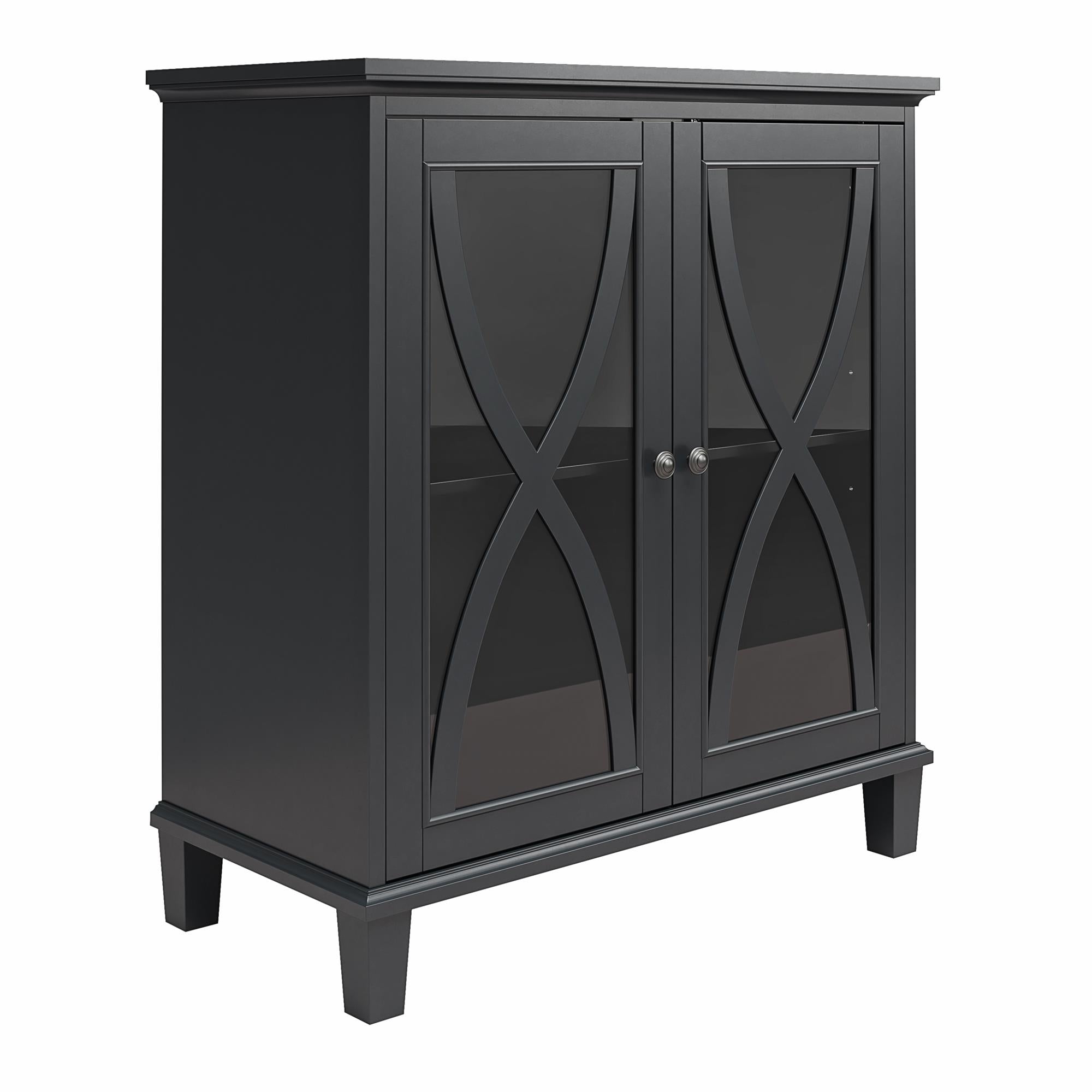 Ameriwood Home Celeste Accent Cabinet with Glass Doors - Black