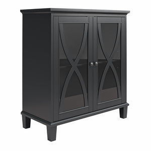 Ameriwood Home Celeste Accent Cabinet with Glass Doors - Black