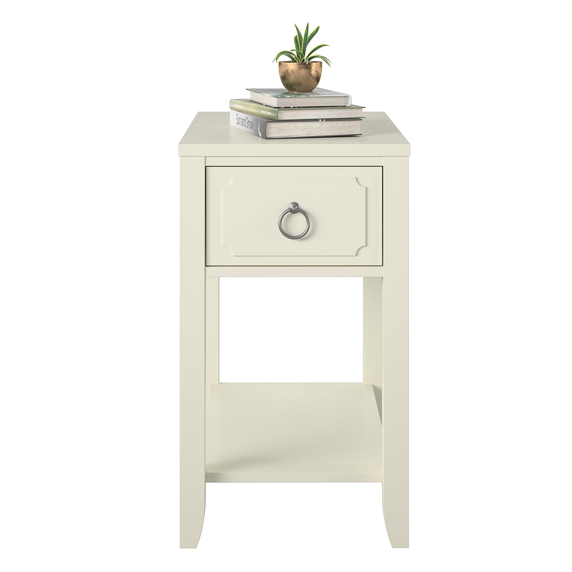 Novogratz Her Majesty Narrow Side Table - White