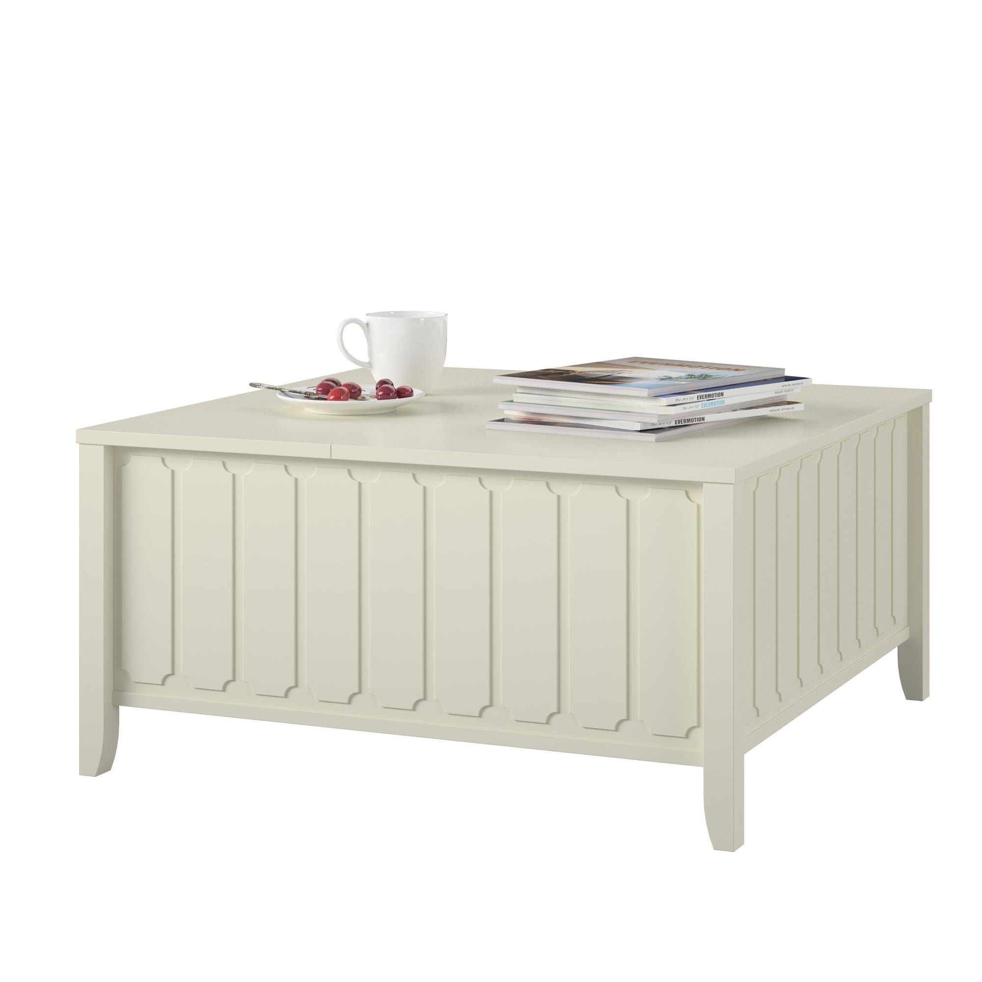 Novogratz Her Majesty Lift Top Coffee Table - White