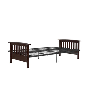 RealRooms Elbi Futon Frame with Wood Arms - Brown - Full