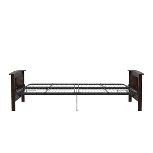 RealRooms Elbi Futon Frame with Wood Arms - Brown - Full