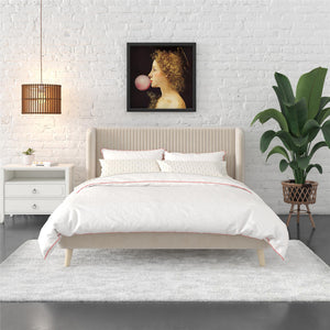 Novogratz Holly Upholstered Wingback Bed - Ivory - Queen