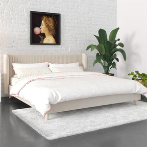 Novogratz Holly Upholstered Wingback Bed - Ivory - King