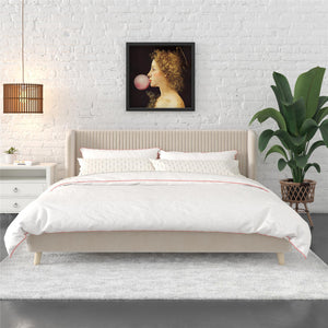 Novogratz Holly Upholstered Wingback Bed - Ivory - King