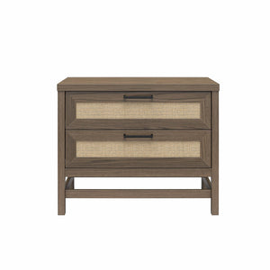 Ameriwood Home Lennon 2 Drawer Nightstand - Medium Brown