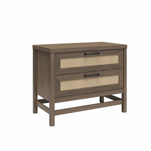Ameriwood Home Lennon 2 Drawer Nightstand - Medium Brown