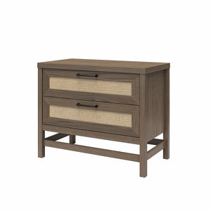 Ameriwood Home Lennon 2 Drawer Nightstand - Medium Brown