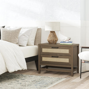 Ameriwood Home Lennon 2 Drawer Nightstand - Medium Brown