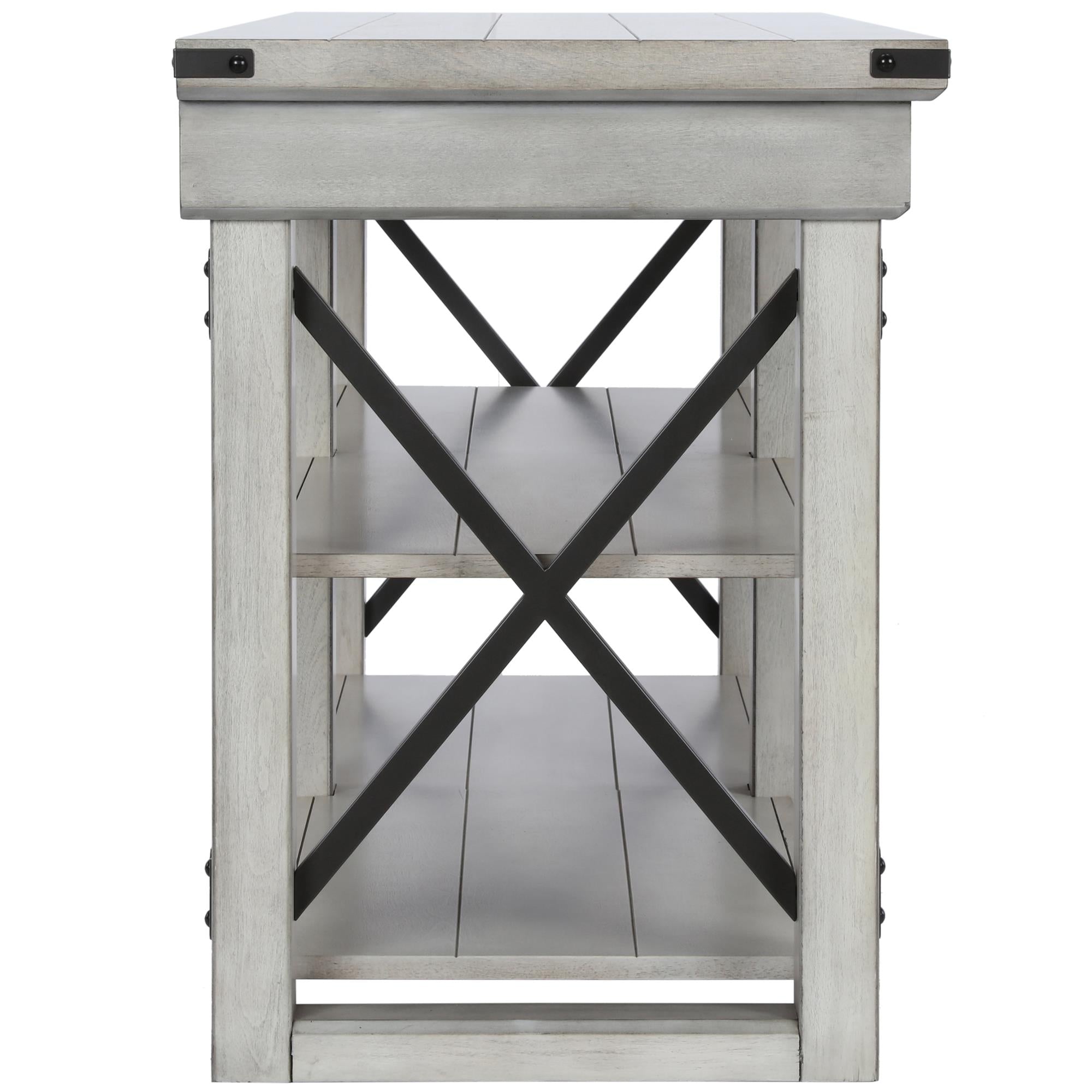 Ameriwood Home Wildwood Wood Veneer TV Stand for TVs up to 65" - Rustic White