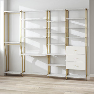 CosmoLiving Gwyneth Closet - Hanging Rods - White marble