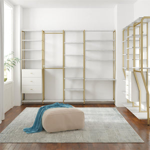 CosmoLiving Gwyneth Closet - Hanging Rods - White marble