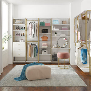 CosmoLiving Gwyneth Closet - Hanging Rods - White marble