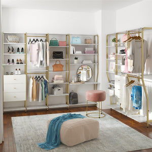 CosmoLiving Gwyneth Closet - 3 Drawers - White marble