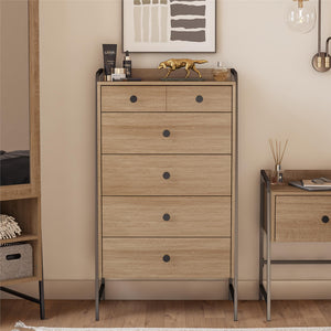 Novogratz Bushwick Tall 5 Drawer Dresser - Natural