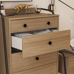 Novogratz Bushwick Tall 5 Drawer Dresser - Natural