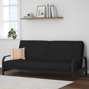 DHP Elbern Futon Set with Metal Frame and Mattress - Black - Full