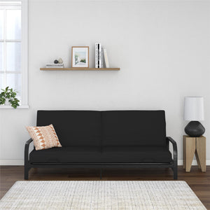 DHP Elbern Futon Set with Metal Frame and Mattress - Black - Full
