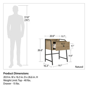 Novogratz Bushwick Nightstand with Drawer - Natural