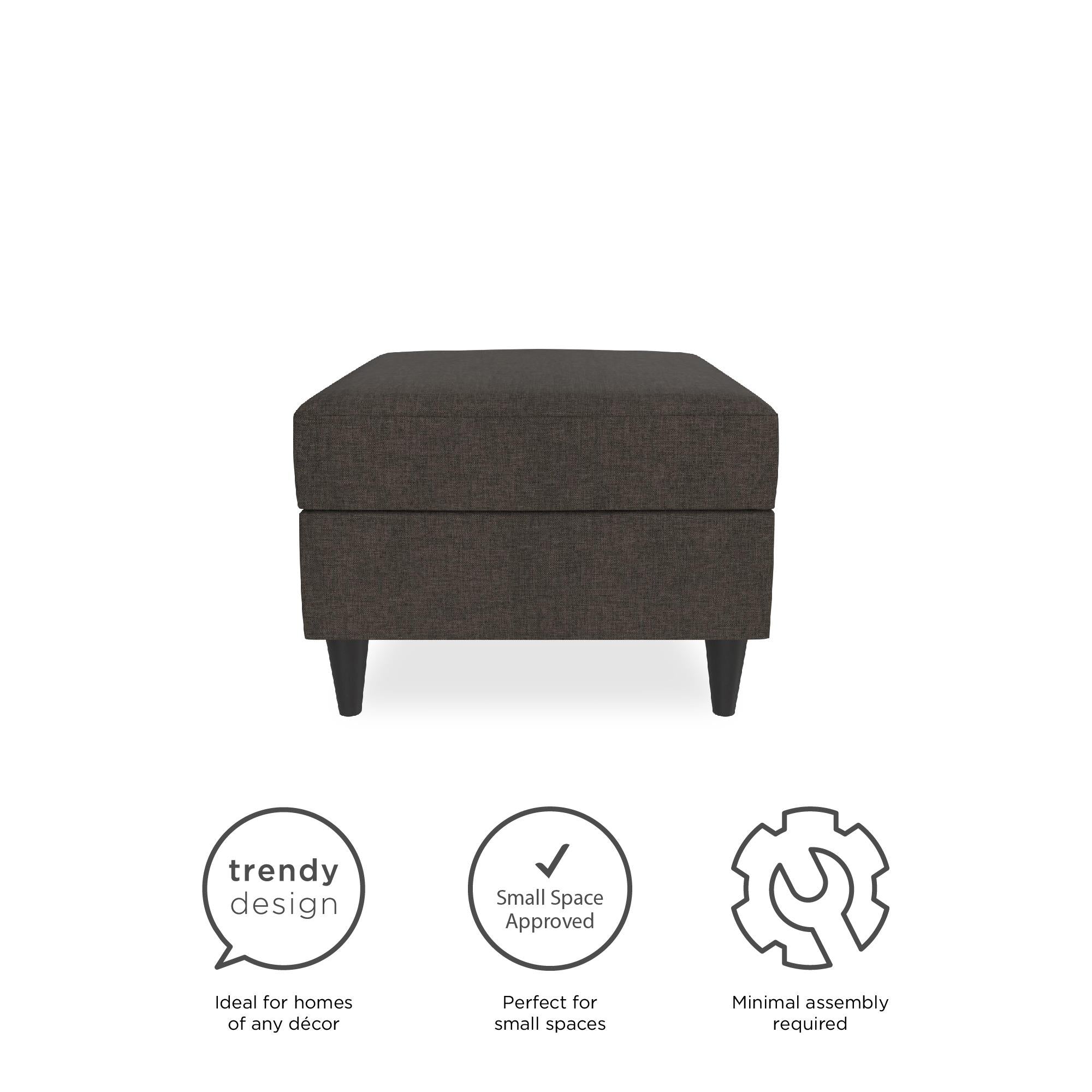 DHP Cooper Ottoman with Storage - Grey Linen