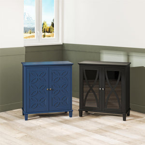 Ameriwood Home Celeste Accent Cabinet with Glass Doors - Black