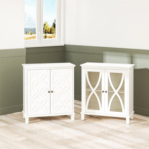 Ameriwood Home Celeste Accent Cabinet with Glass Doors - White