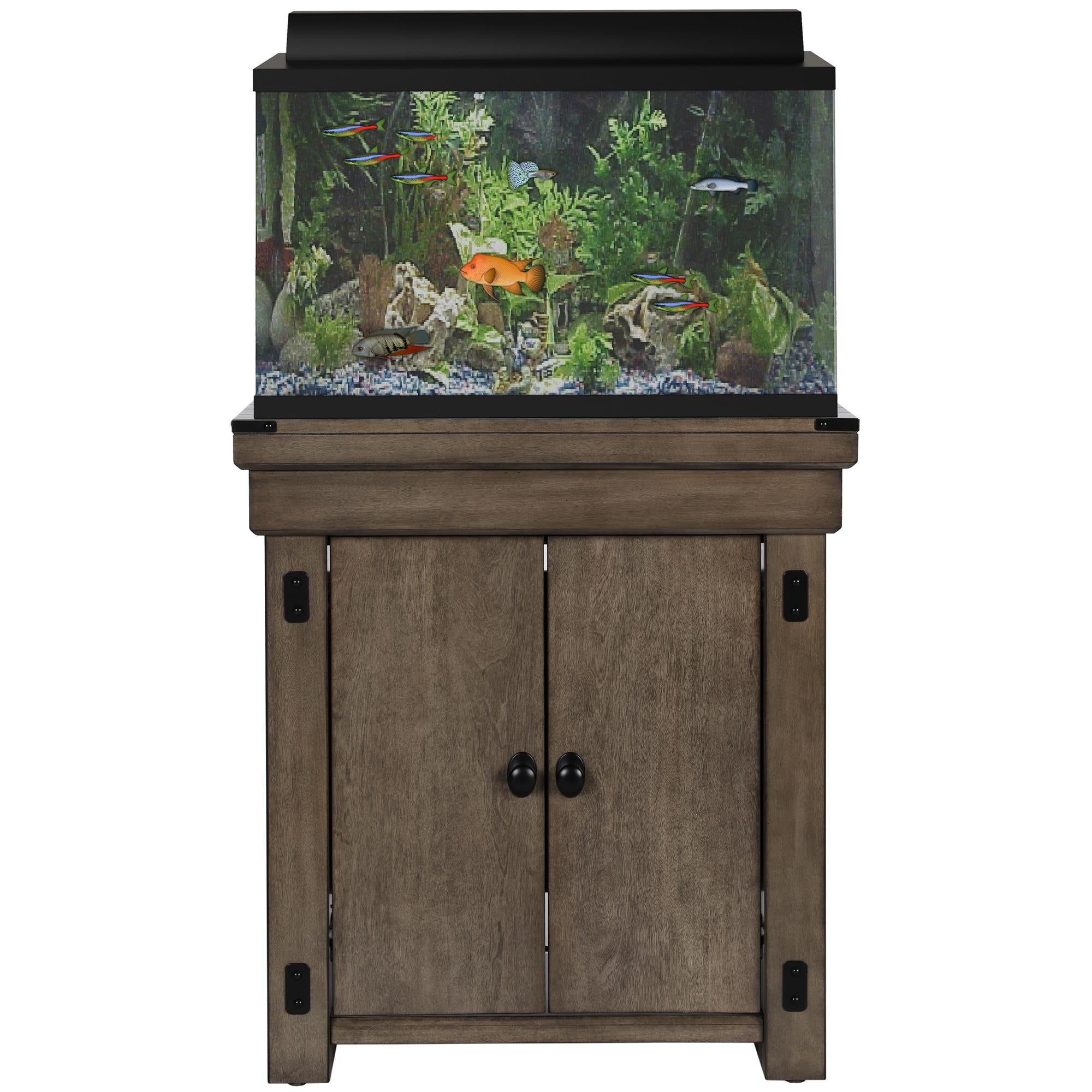 Ollie & Hutch Wildwood 20 Gallon Aquarium or Terrarium Stand - Rustic Gray