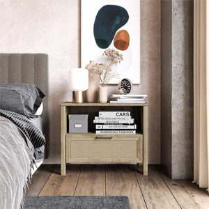 Novogratz Shay 1-Drawer Nightstand - Natural