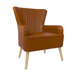 Novogratz William Accent Chair - Camel Faux Leather