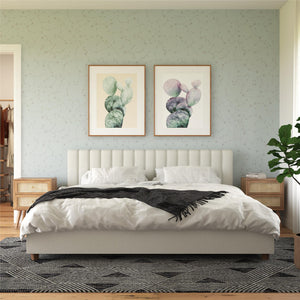 Novogratz Brittany Upholstered Bed with Storage Drawers - Gray - King