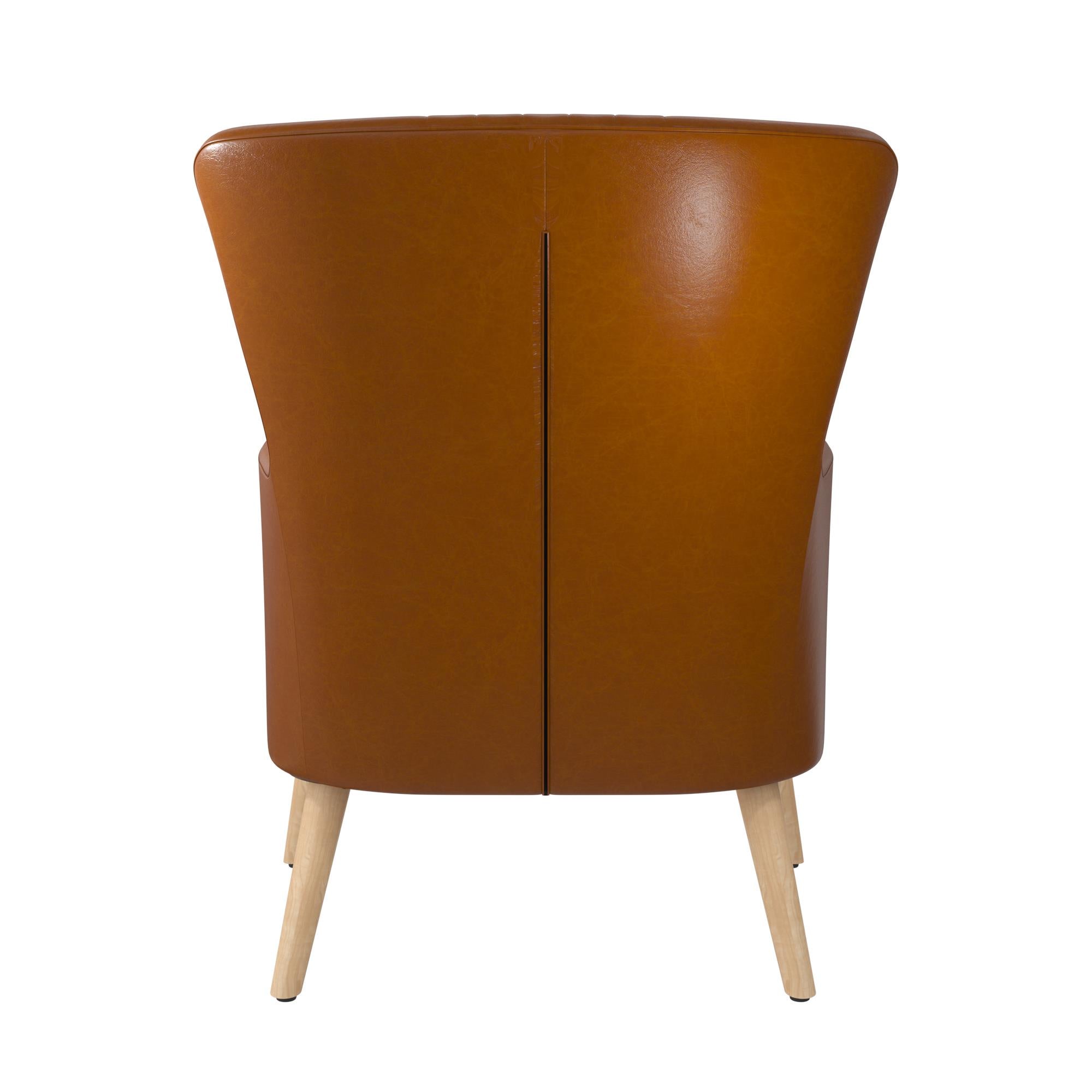 Novogratz William Accent Chair - Camel Faux Leather