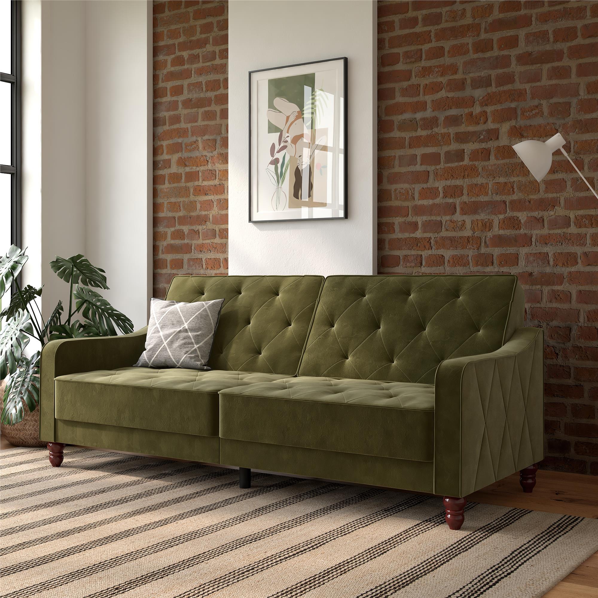 Novogratz Vintage Futon Sofa Bed - Olive Green