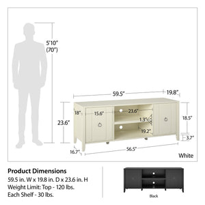 Novogratz Her Majesty TV Stand - White