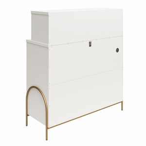 CosmoLiving Anastasia 4 Drawer Dresser w/ Hutch - White