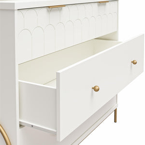 CosmoLiving Anastasia 4 Drawer Dresser w/ Hutch - White