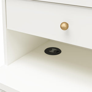 CosmoLiving Anastasia 4 Drawer Dresser w/ Hutch - White