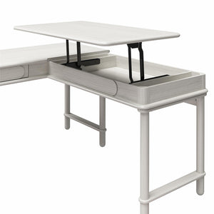 CosmoLiving Selena Lift-top L Desk - Rustic White