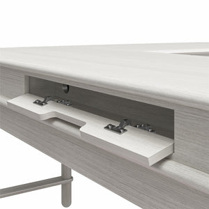 CosmoLiving Selena Lift-top L Desk - Rustic White