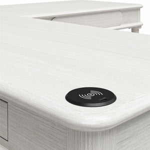 CosmoLiving Selena Lift-top L Desk - Rustic White