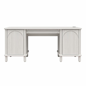 CosmoLiving Selena Double Pedestal Desk - Rustic White