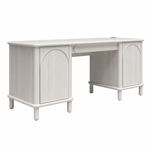 CosmoLiving Selena Double Pedestal Desk - Rustic White
