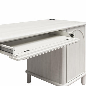 CosmoLiving Selena Double Pedestal Desk - Rustic White