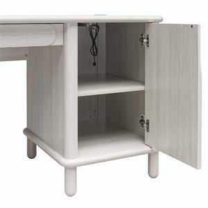 CosmoLiving Selena Double Pedestal Desk - Rustic White