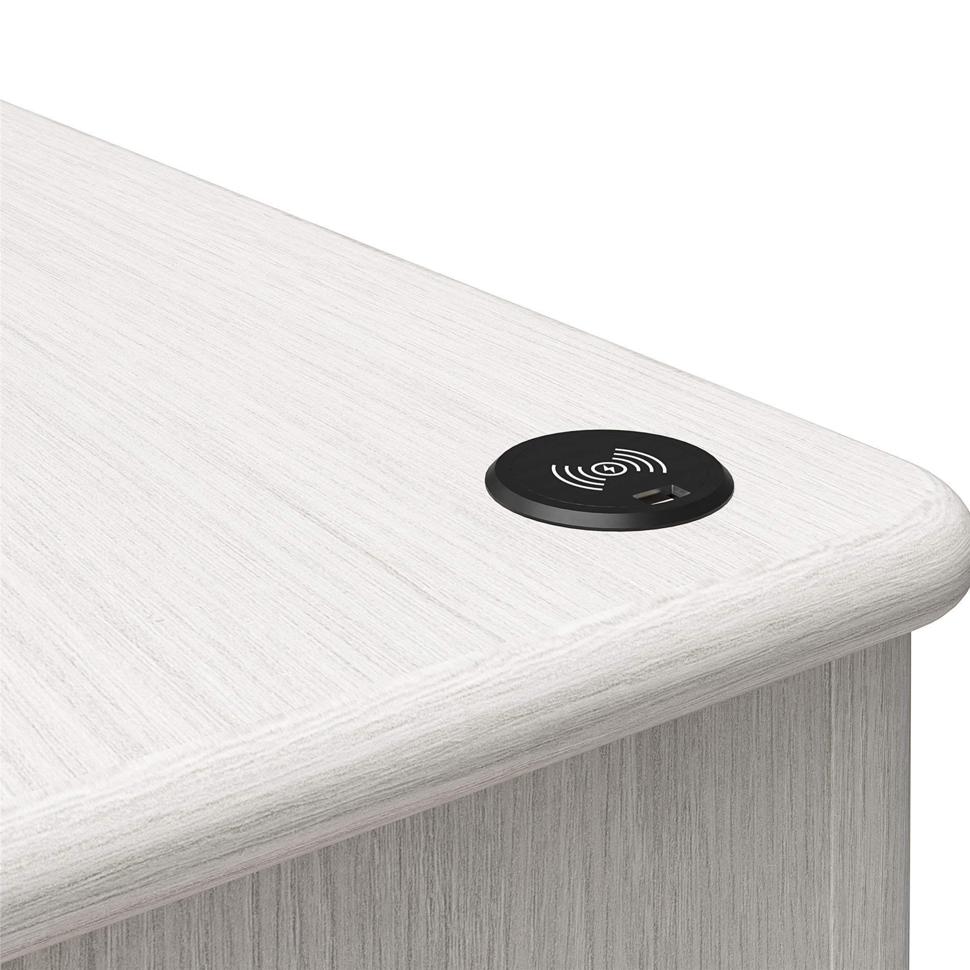 CosmoLiving Selena Double Pedestal Desk - Rustic White