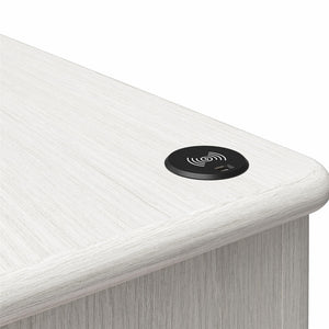 CosmoLiving Selena Double Pedestal Desk - Rustic White